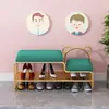 Banqueta para cambiar zapatos de entrada estilo nórdico con zapatero integrado, moderna y sencilla con cojín suave para la entrada del hogar, banqueta para cambiar zapatos de niños