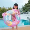 En stock Anillo inflable engrosado para natación infantil Anillo de natación de dinosaurio Anillo de natación de verano colorido Anillo para las axilas Anillo de natación con asa estéreo