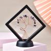 Árvore da Fortuna de Cristal Natural Porta-Retrato Peça de Exibição com Enfeites de Pedra Triturada, Decoração de Escritório, Árvore de Cristal Branco, Cristal Amarelo