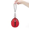 Nuevo Monedero de Muñeca de Cuero Genuino con Perla para Mujer Bolso de Almacenamiento de Moda de Primera Capa de Piel de Vaca Bolso para Labial Audífonos Bolso Colgante
