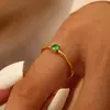 Moda Ins Europea y Americana Simple Lujo Accesible Geométrico Anillo de Diamante Joyería para Mujer Acero Inoxidable Chapado en Oro de 18K Anillo Delgado Venta al por Mayor