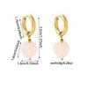 Nuevos pendientes de moda europeos y americanos de titanio rígido en forma de U con cerámica de corazón para mujer, estilo chica francesa, pendientes de moda urbana