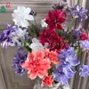Flores de Lisianthus Artificiales de 5 Cabezas con Hojas, Flores Decorativas para Bodas, Accesorios de Fotografía, Decoración del Hogar, Sala de Estar, Arreglos Florales para Centros Comerciales