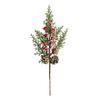 Agujas de pino simuladas de Navidad ramas de bayas accesorios para ramo navideño agujas de pino de copo de nieve agujas de pino navideñas adornos decorativos
