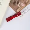 Grampo de Cabelo com Laço de Bolinhas Clip Lateral Estilo Doce Clip para Franja de Menina Clip Reto Clip Bico de Pato Presilha Acessório de Cabelo
