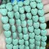 Contas de pedra vulcânica em forma de coração coloridas atacado rocha vulcânica preta forma de amor acessórios para joias DIY contas