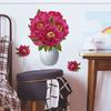 Florero de Flor Roja Transfronterizo Calcomanía de Pared Cálida Decoración Sala de Estar Dormitorio Estudio Autoadhesivo Removible Mural de Pvc