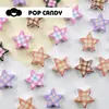 Patrón de cuadros de estrellas dulces geniales accesorios de joyería cuentas sueltas material DIY hecho a mano agujero recto cadena de teléfono móvil bolso colgante cuentas populares para niñas