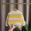 Suéter infantil Suéter de inverno masculino gola redonda espesso suéter quente masculino suéter infantil para 4 a 10 anos