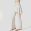 Pantalones de Yoga de Campana Falsos de Dos Piezas para Deporte, Ropa Exterior Anti-Vergüenza, Pantalones de Campana Desmontables de Una Pieza para Fitness, Entrenamiento, Running