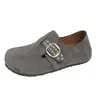 Sapatos Birkenstock Retro de Camurça para Mulheres 2026 Nova Primavera Fivela Slip-On Versátil Casual Mocassins