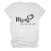 Amazon Ebay Estación Independiente Camiseta Cómoda y Versátil para Mujer Mimi Pray Hug Love Cuello Redondo Manga Corta