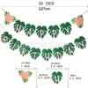 Decorações de Aniversário com Tema Havaiano Guirlanda de Flamingo, Coqueiro e Folha de Monstera Abacaxi Faixa de Feliz Aniversário