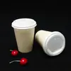 Taza de Papel Desechable para Bebidas de 14oz 420ml Impresa de Fábrica Personalizada Papel de Pulpa de Bambú Ecológico Taza para Café Bebida Fría