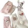 Meias Peludas para Mulheres, Espessas de Inverno com Lã, Design de Cachorro Fofo, Meias Versáteis de Cano Médio, Meias Quentes para Dormir e Casa
