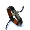 En Stock Comercio Exterior Cree Esperanza Cruz Aleación Cuero Pulsera Vintage Letra Pulsera Tejida
