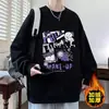 Moletom Casual Versátil de Novo Estilo Jovem, Tamanho Grande, para Homens, Top com Forro de Lã, Marca Tendência Outono e Inverno, Gola Redonda Solta, Mangas Longas