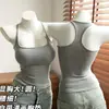 Camisole com Gola Nadador e Bojo para Mulheres, Busto Pequeno, Faz o Busto Parecer Maior, Cintura Fina, Roupa de Baixo e Roupa de Verão, Top de Corte Justo