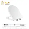 Tapa de Asiento de Inodoro de PP de Cierre Lento Silencioso, Engrosada y Antirroturas, Tapa de Asiento de Inodoro Blanca de Material Puro Universal, Jinbaisheng Baño 004