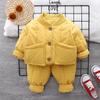 Ropa acolchada de algodón para niños, ropa acolchada de algodón para bebés y niños pequeños, gruesa y cálida, traje de dos piezas para bebé, otoño e invierno, guapo, nueva moda 2022