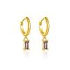 Arete de Plata Esterlina S925 Nicho de Entrada Lujo Estilo Coreano Combinación Total Pendientes Colgantes de Piedra Cuadrada Pendientes de Zirconia Colorida 2024 Explosivo