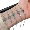 Transmisión en Vivo Suministro de Pulsera de Jadeíta Azul Natural con Incrustaciones de Plata S925, Estilo de Diseño Fresco, Beneficios para Empleadas