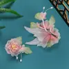 25 nuevos pasadores de flores de begonia rosa fresca hechos a mano con diseño original antiguo, accesorios para el cabello, accesorios para el cabello de flores calientes para ropa china
