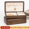 Joyería Anillo Collar Caja de Joyería de Nogal Aretes de Alta Gama Joyería de Oro Caja de Almacenamiento de Madera Caja de Madera para Joyería Personalizada