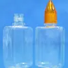 Botella Plástica Spot PET de 30ML Botella Plana Tapa de Cristal Set de Tres Piezas Botella con Gotero Botella de Empaque para Colorante Alimentario