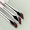 Nuevo Set de 7 Brochas Anguladas para Delineador, Brocha Fina de Detalle para Ojos, Brocha Precisa para Corrector, Brocha para Contorno de Nariz con Borde Dorado, Brocha de Crin de Caballo