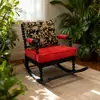 Mecedora Retro Francesa para Uso en Casa, Sillón Reclinable Perezoso de Perla para Ocio, Mecedora de Sofá Individual de Diseñador de Madera Maciza