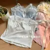 Camisola de amarrar com laço para mulheres, adequada para usar por dentro ou por fora, corte justo, estilo top curto tipo tubo, não precisa usar sutiã
