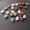 Cuentas sueltas con forma de corazón y agujero horizontal, cuentas de corazón de piedra semipreciosa natural, colgantes para joyería hecha a mano DIY, suministro transfronterizo
