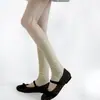 Calcetines de verano estilo chaleco con pies, color macarrón, estilo Ins, con rayas verticales, calentadores de piernas apilables adelgazantes para primavera y otoño