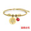 Pulsera europea y americana transfronteriza de acero inoxidable hueso de serpiente etiqueta Día del Maestro regalo festivo de Apple grabado pulsera de acero de titanio