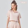 Camiseta de manga corta para yoga y fitness, estilo Pure Desire, para mujer, informal, deportiva, de cuello alto, con protección solar y secado rápido.