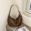 Bolsa de Axila Estampa de Leopardo Nicho Feminina 2026 Nova Outono Grande Capacidade Retro Trabalho Diário Ombro Único Transversal Bolsa Bolinho