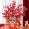 2026 Ano do Cavalo Festival da Primavera Itens de Decoração para Casa Nova Balde de Frutas da Fortuna Balde de Abraço Enfeites de Sala de Estar de Ano Novo Arranjo Criativo