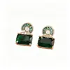 Fábrica Fuente Joyería Jiehao Aretes de Circonita de Color Moda de Gama Alta Exquisito Pendiente de Arete Estilo Artístico Retro Pendiente de Arete