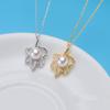 Venta al por mayor de fábrica joyería de plata S925 microincrustada colgante de hoja cadena para la clavícula moda simple collar de perlas de agua dulce