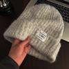Nueva gorra de lana de cabeza grande para mujer, estilo japonés, para combinar con todo, cálida para invierno, de punto pequeño, moderna.