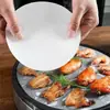 Papel Engrosado para Barbacoa, Papel Especial para Horno y Freidora de Aire, Papel de Aceite de Silicona para Hornear, Forro para Bandeja de Horno, 50 Hojas de Papel Redondo para Barbacoa