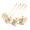 Coreano novo strass cristal flor pente de cabelo metal doce disco pente de cabelo high-end moda borboleta cabeça joias