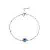 Estilo Coreano en Vivo Más Vendido Pulsera de Imitación de Moissanita para Mujer Incrustada con Diamante Completo Pulsera de Zirconia de Cristal Azul Joyería de Moda Simple