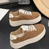 Couro Genuíno Sola Grossa Plataforma para Aumentar a Altura Sapatos Femininos Cadarço Bico Redondo Sapatos Brancos 2026 Outono/Inverno Novos Sapatos Esportivos Casuais para Homens e Mulheres