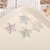 Cuentas de Vidrio Galvanizado Estrella de Mar Ab concha Agujero Recto Cuentas Sueltas Pulsera de Abalorios Hecha a Mano DIY Llavero Accesorios de Joyería