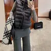 Chaleco acolchado sin mangas de color liso con cuello alto a la moda para mujer 2026 Otoño e Invierno Elegante Versátil Holgado Adelgazante Chaqueta