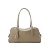 Bolso tipo Boston de piel de vacuno de capa superior, bolso de hombro simple para mujer de gran capacidad, cuero genuino, para el día a día, con almohadilla para el hombro