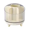 Tubo de almacenamiento para brochas de maquillaje de escritorio de gran capacidad caja de almacenamiento para cosméticos y labiales transparente giratorio estante de almacenamiento para tubo de lápiz de cejas