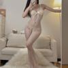 Ropa interior sexy nueva y divertida de noche, tentación, desgarro, medias negras de talla grande, entrepierna, una pieza, venta al por mayor gratuita